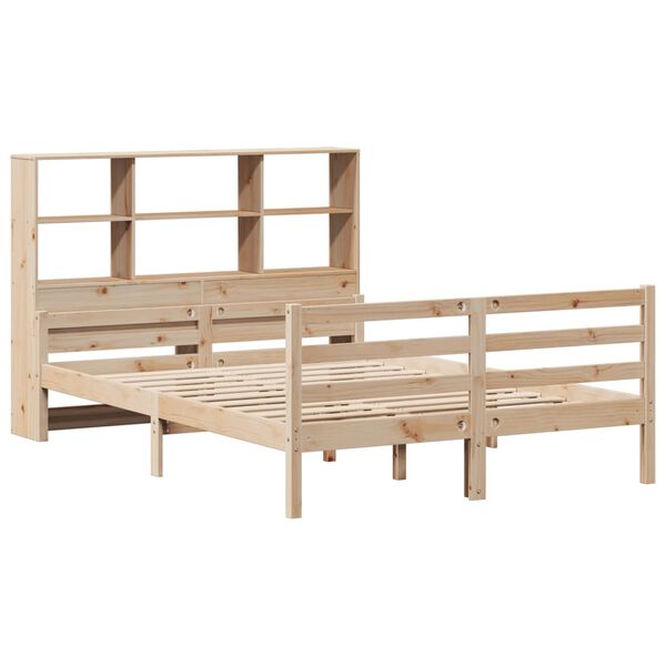 vidaXL Lit biblioth&egrave;que sans matelas 150x200 cm bois massif de pin