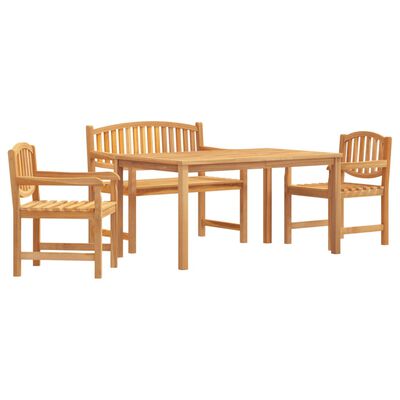 vidaXL Ensemble à manger de jardin 4 pcs Bois de teck massif