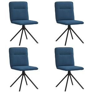vidaXL Chaises &agrave; manger lot de 4 bleu tissu