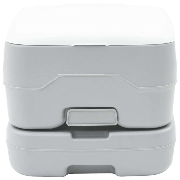 vidaXL Toilette de Camping Gris et blanc 41,5 x 36,5 x 30 cm