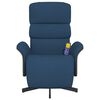 vidaXL Fauteuil inclinable de massage avec repose-pieds bleu tissu