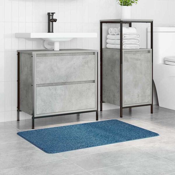 vidaXL Tapis de bain antid&eacute;rapant Bleu 60 x 90 cm PP