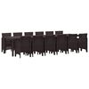 vidaXL Ensemble de salle &agrave; manger pour jardin 13 pcs Marron