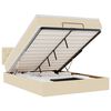 vidaXL Lit ottoman avec matelas et LED cr&egrave;me 140x190 cm tissu