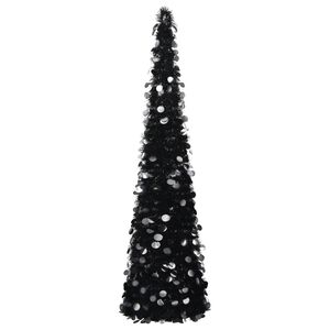 vidaXL Sapins de No&euml;l artificiels PET Black