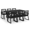 vidaXL Ensemble &agrave; manger d'ext&eacute;rieur 7 pcs Rotin PVC Noir