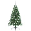 vidaXL Sapin de No&euml;l artificiel pr&eacute;-&eacute;clair&eacute; Vert 120 cm PVC