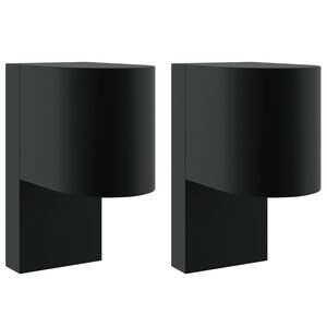 vidaXL Appliques murales extérieures 2 pcs Noir 12 x 7 x 15 cm