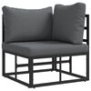 vidaXL Ensemble de canap&eacute; de jardin avec coussin 6 pcs Noir Aluminium