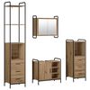 vidaXL Ensemble d'armoire de salle de bain 4 pc Ch&ecirc;ne artisanal