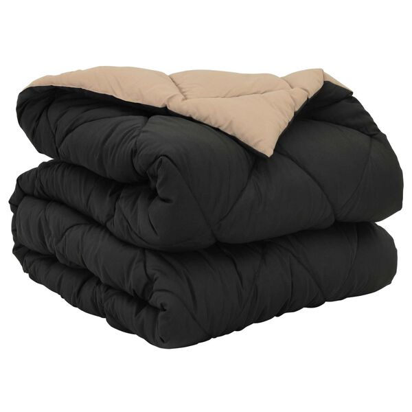 vidaXL Duvet complet toute l'ann&eacute;e Noir et Taupe 220 x 155 cm