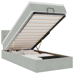 vidaXL Cadre de lit ottoman et matelas gris clair 90x200 cm velours