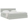 vidaXL Lit de Rangement avec matelas Gris clair 160 x 200 cm Velours