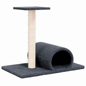 vidaXL Arbre &agrave; chat avec tunnel Gris fonc&eacute; 60x34,5x50 cm