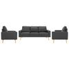 vidaXL Ensemble de canap&eacute;s 3 pcs Tissu Gris fonc&eacute;