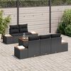 vidaXL Ensemble de canap&eacute; de jardin avec coussin 6 pcs Noir Poly rotin
