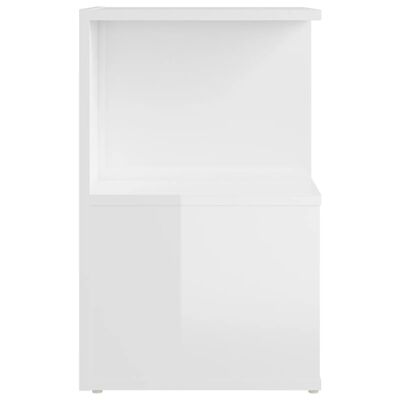vidaXL Table de chevet blanc brillant 35x35x55 cm bois d'ingénierie