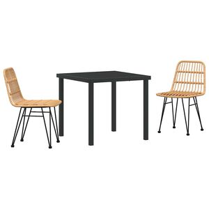 vidaXL Ensemble de salle &agrave; manger pour jardin 9 pcs Noir