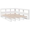 vidaXL Lit biblioth&egrave;que sans matelas blanc 140x200 cm bois pin massif