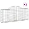 vidaXL Paniers &agrave; gabions arqu&eacute;s 2 pcs 200x30x80/100 cm Fer galvanis&eacute;