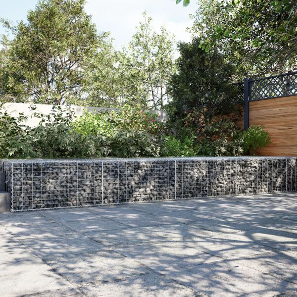 vidaXL Panier gabion avec couvercle 800x100x50 cm fer galvanis&eacute;