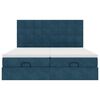 VidaXL Cadre de lit ottoman avec matelas bleu fonc&eacute; 180x200 cm velours