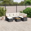 vidaXL Salon de jardin 8 pcs avec coussins noir r&eacute;sine tress&eacute;e