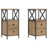 vidaXL Tables de chevet 2 pcs ch&ecirc;ne artisanal bois d'ing&eacute;nierie