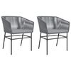 vidaXL Chaises de jardin lot de 2 avec coussins gris r&eacute;sine tress&eacute;e