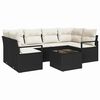 vidaXL Ensemble de Canap&eacute;s avec coussin 7 pcs Noir et Cr&egrave;me polyrotin