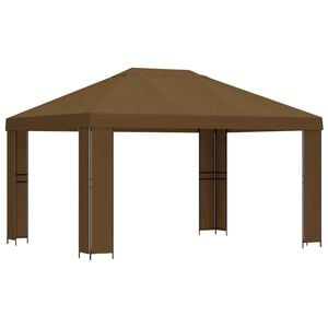 vidaXL Pavillon 4 &times; 3 m Taupe Polyester et Acier 190 gsm