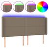 vidaXL T&ecirc;te de lit &agrave; LED Taupe 203x16x118/128 cm Tissu