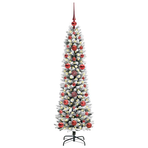 vidaXL Sapin de Noël artificiel avec 150 LED Vert et blanc 120 cm