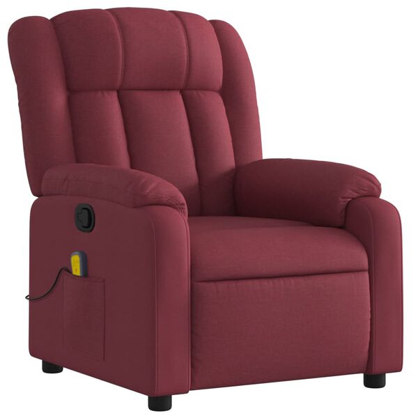 vidaXL Fauteuil de massage inclinable Rouge bordeaux Tissu