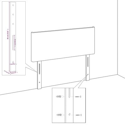 vidaXL Têtes de lit 2 pcs Noir 90x5x78/88 cm Similicuir