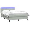 vidaXL Sommier &agrave; lattes de lit et matelas et LED gris clair 160x220cm velours