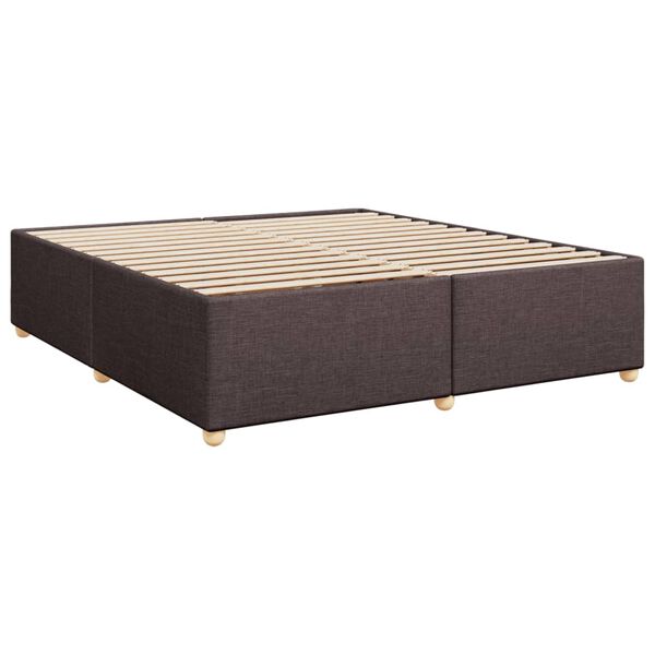 vidaXL Cadre de lit sans matelas marron fonc&eacute; 200x200 cm tissu
