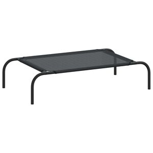 vidaXL Lit sur&eacute;lev&eacute; pour chien Noir S Textil&egrave;ne