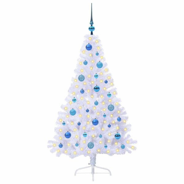 vidaXL Sapin de No&euml;l artificiel avec 150 LED Blanc 150 cm PVC et Acier