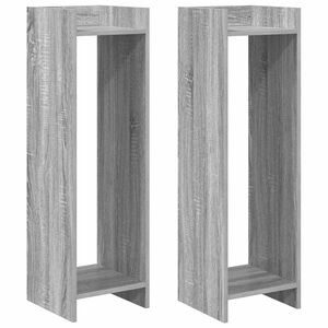 vidaXL Support de Plante avec &eacute;tag&egrave;re Gris Sonoma 30 x 30 x 100 cm