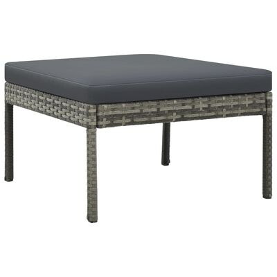 vidaXL Salon de jardin avec coussins 3 pcs résine tressée gris