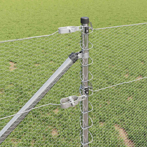 vidaXL Poteau de cl&ocirc;ture. Argent&eacute; 100 x 0,6 m (treillis de 13 mm)