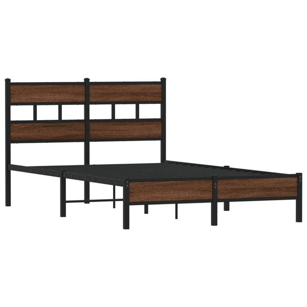 vidaXL Cadre de lit sans matelas ch&ecirc;ne marron 120x190 cm