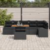 vidaXL Ensemble de canap&eacute; de jardin 7 pcs Noir Poly rotin