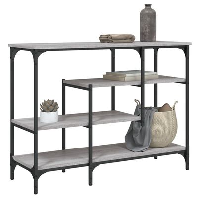 vidaXL Table console avec étagères sonoma gris 100x35x75 cm