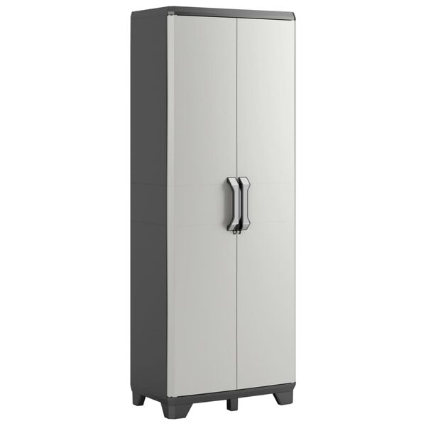 Keter Armoire de rangement avec &eacute;tag&egrave;res Gear Noir et gris 182 cm