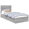 vidaXL Lit de Rangement Gris Sonoma 75 x 190 cm Bois d'ing&eacute;nierie