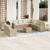 vidaXL Salon de jardin avec coussins 10 pcs beige r&eacute;sine tress&eacute;e