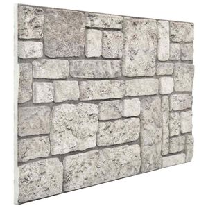 vidaXL Panneaux muraux 10 pc 100 x 50 cm Gris Mousse EPS