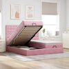 vidaXL Cadre de lit ottoman avec matelas rose 160x200 cm velours